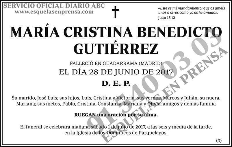 María Cristina Benedicto Gutiérrez